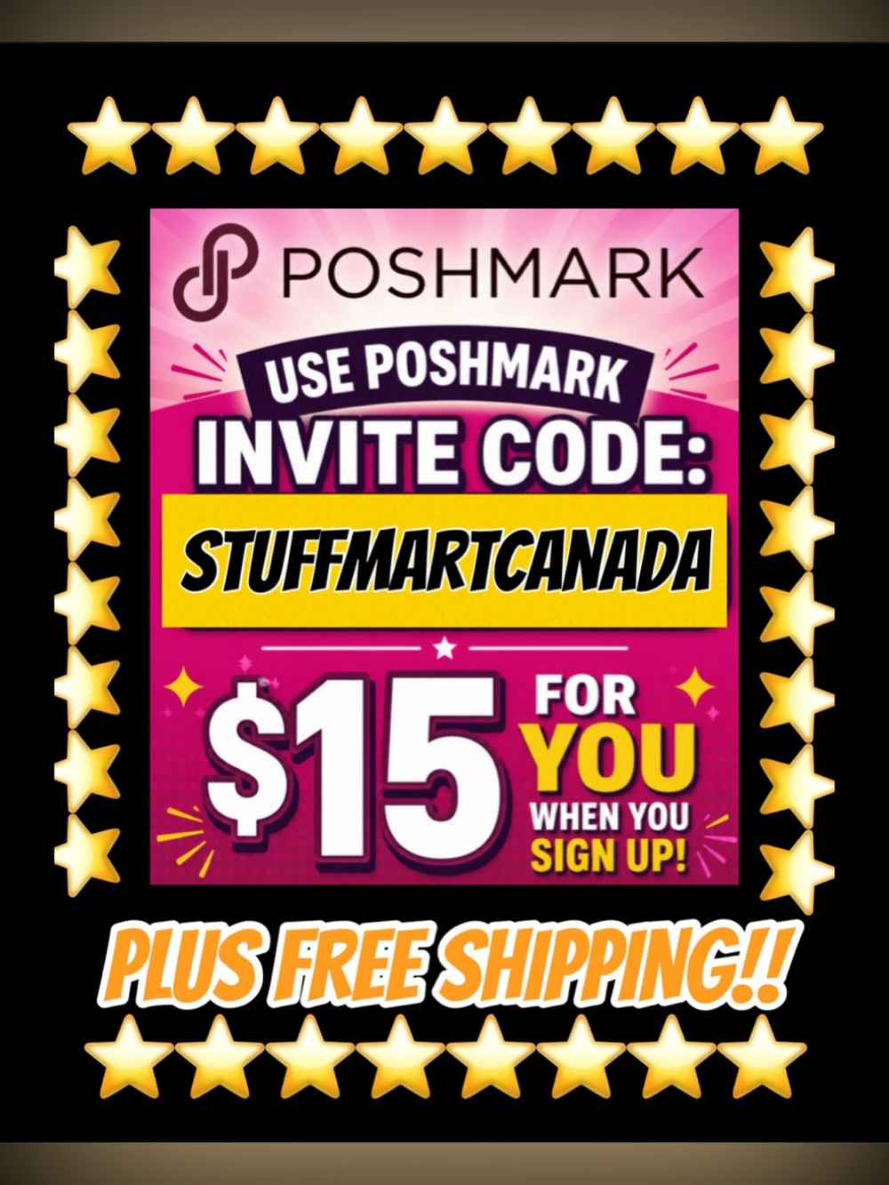 🧦👨‍🔧JOIN POSHMARK SIGN UP CODE STUFFMARTCANADA GET $15 CREDIT & FREE SHIPPING